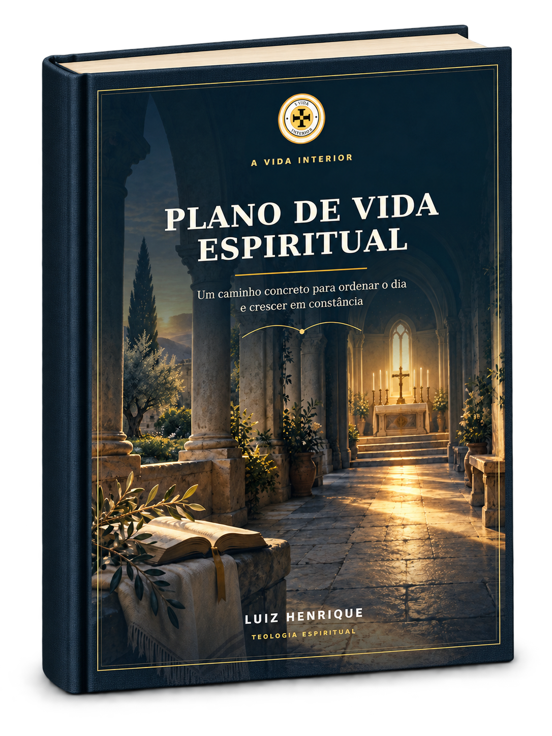 Mockup tridimensional do e-book Plano de Vida Espiritual